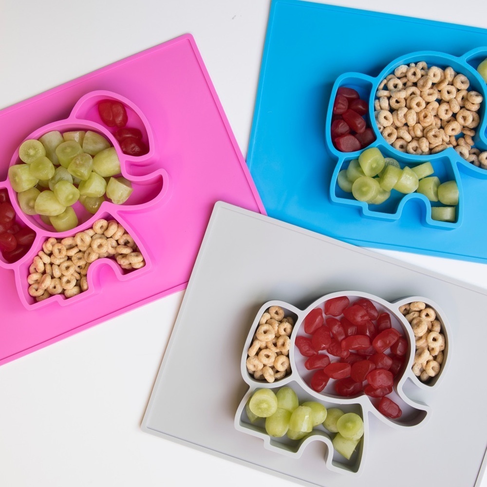 EllieMat silicone elephant placemat plate baby